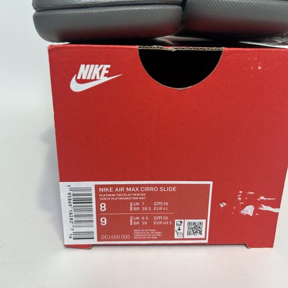 Nike Max Cirro Slides Sandals “White Gray Orange Platinum” 2024 - Picture 5 of 5
